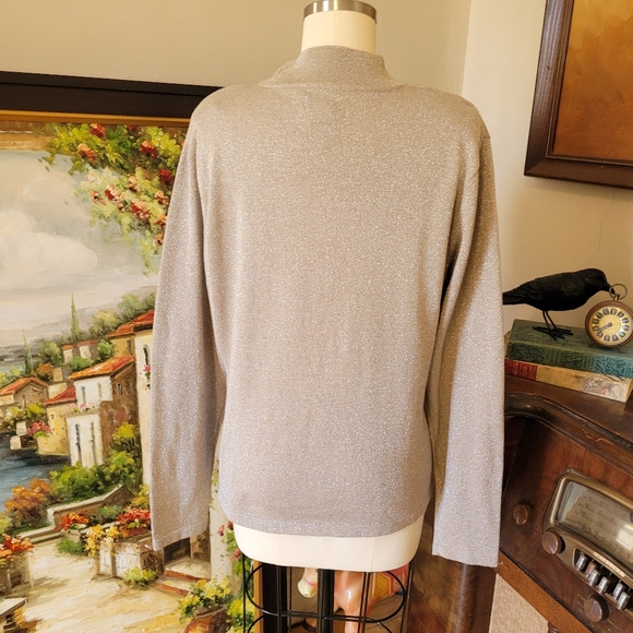 Vintage gold metallic sweater top Large - Picture 6 of 7